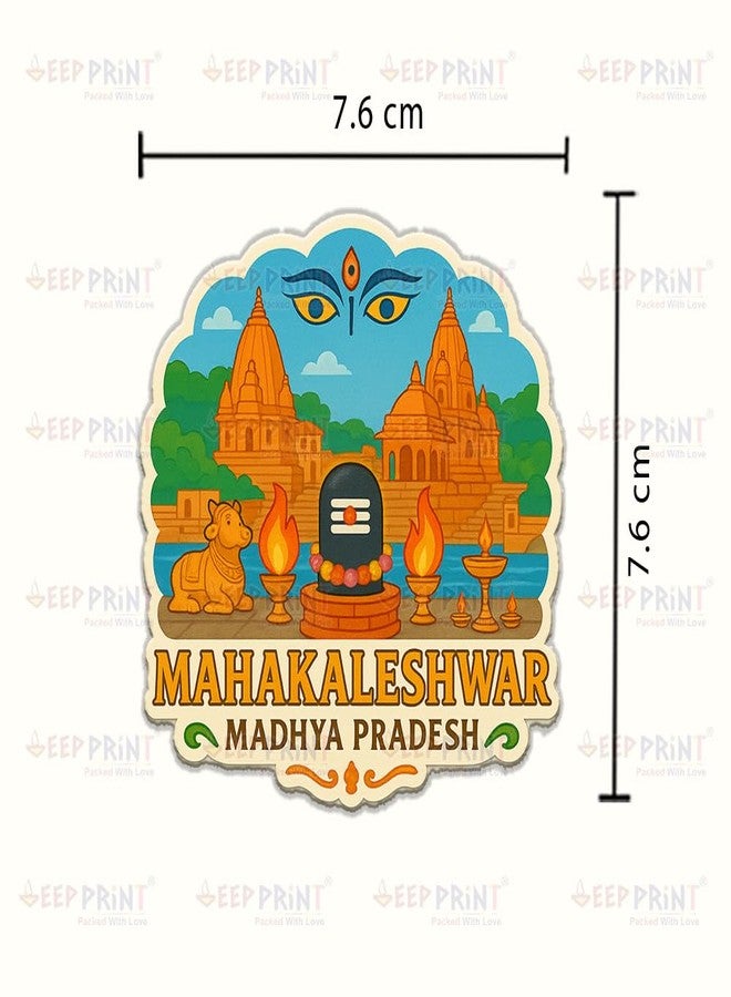 Deep Print Acrylic Fridge Magnet (7.6 cm) - Indian Spiritual Travel Souvenir | Char Dham Series | Barah Jyotirling (Mahakaleshwar_Jyotirling) - Image 2
